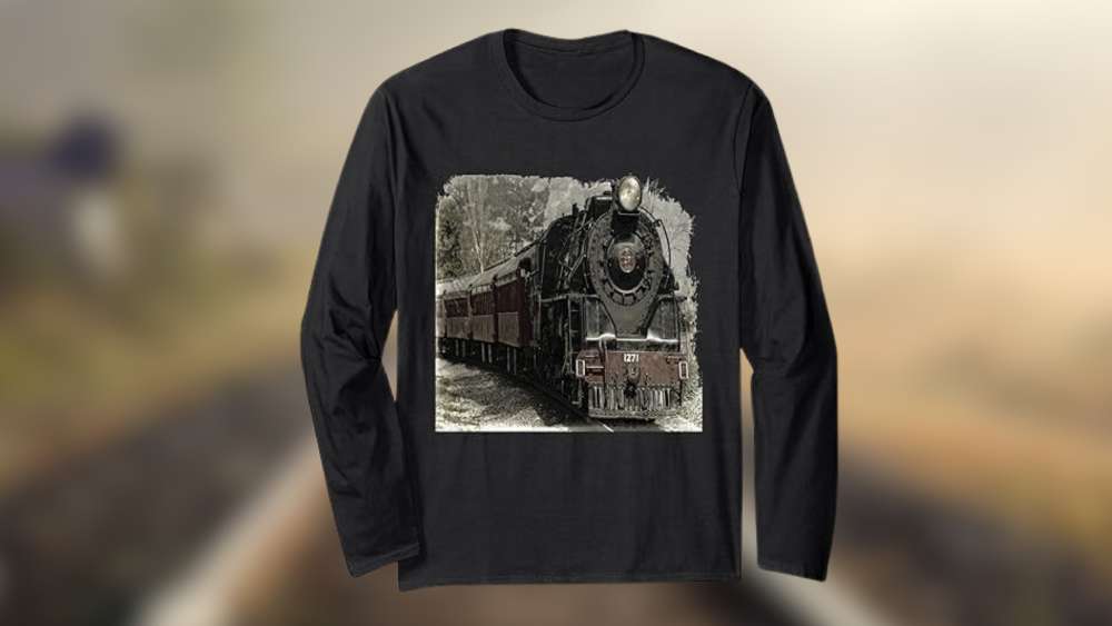Vintage Steam Locomotive Train Long Sleeve Tee