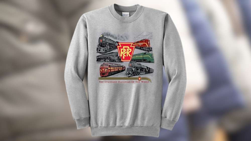 Gray Train Sweater Railroad Sweatshirt Adults Size Gifts