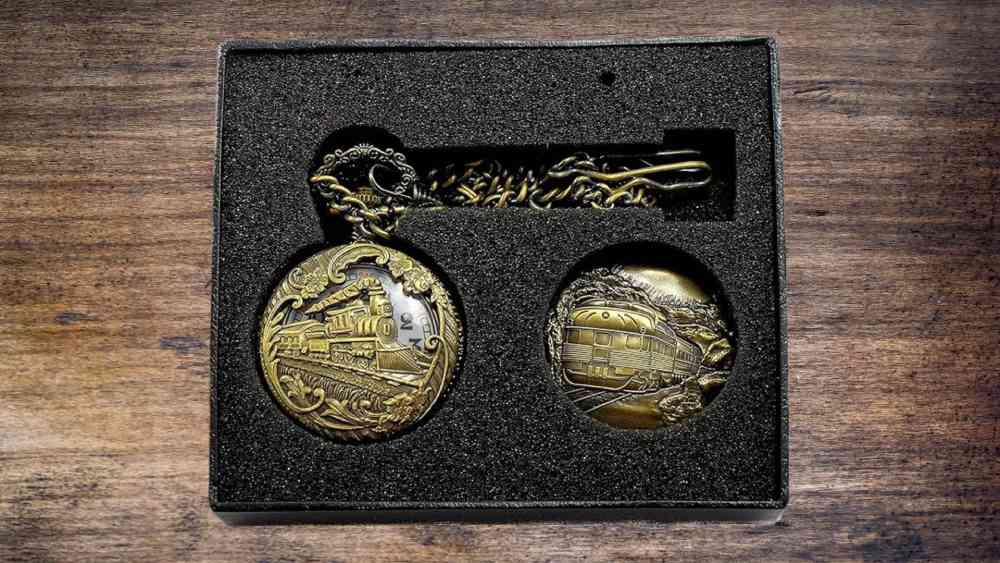 North American Railroad Historical Train Steampunk Pocket Watch
