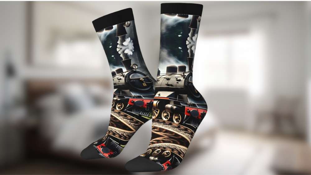 Steam Train Fun Dress Socks Novelty Fashion Gifts