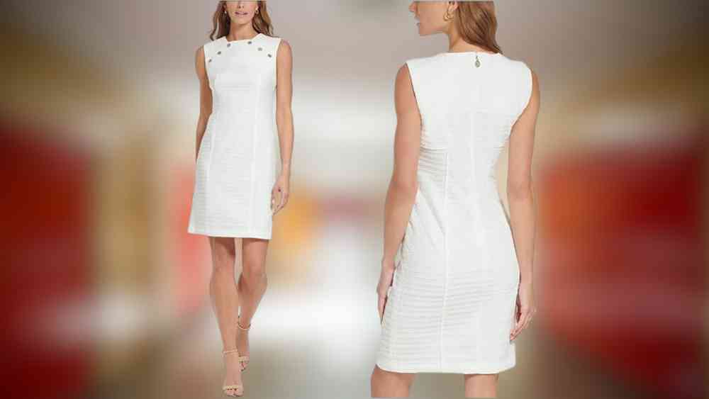 Tommy Hilfiger Petite Womens Fit and Flare Dress