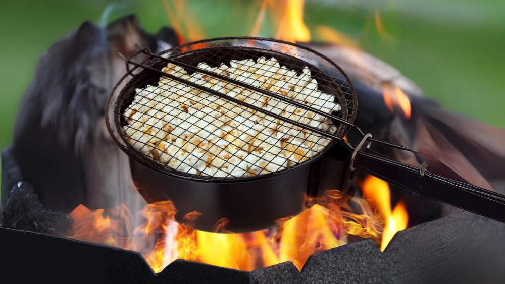Fireside Popcorn Popper For Campfire And Bonfires