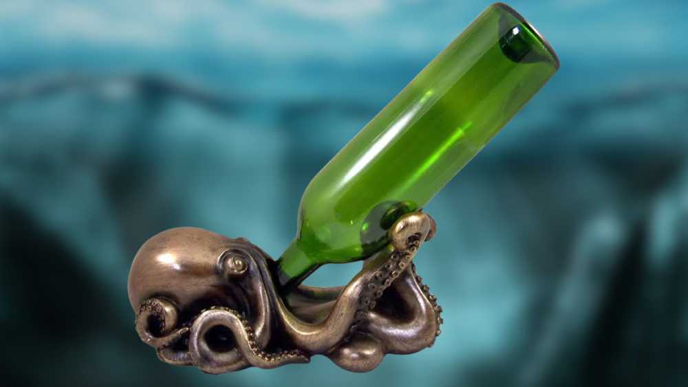 Rustic Silver Octopus Wine Holder