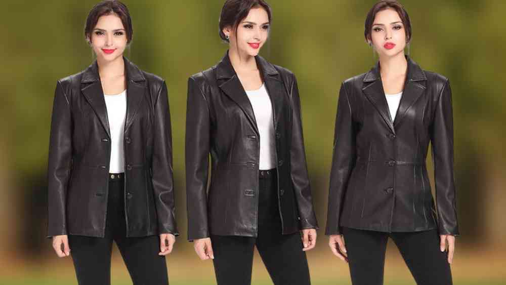 Lambskin Leather Blazer Jacket Expensive Gift For Wife