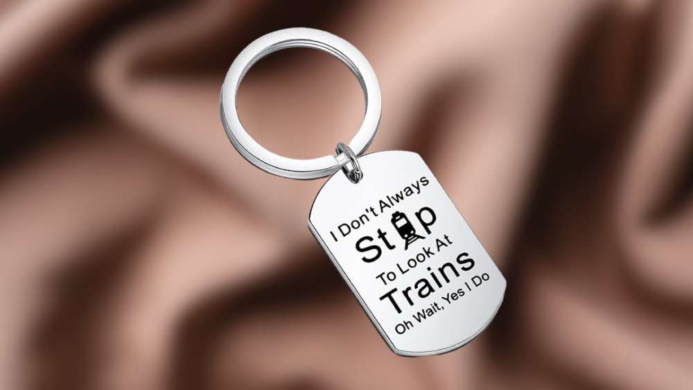 Train keychain Railroad Train Fan Gifts