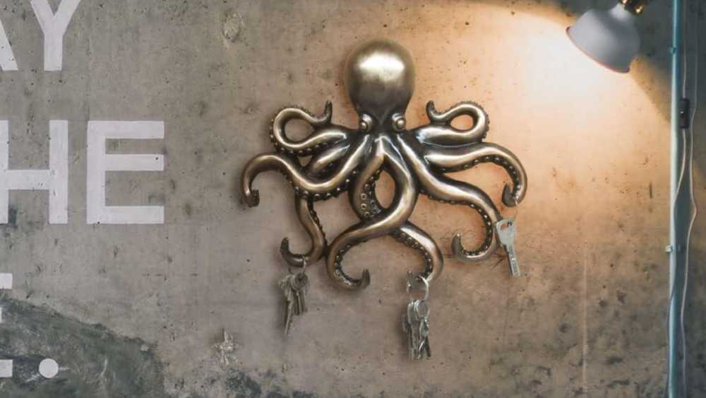 Octopus Wall Sculpture Key Holder