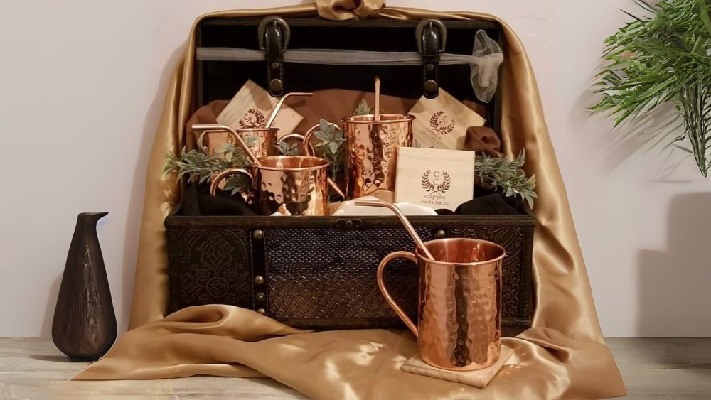 Copper Mugs and Copper Straw Set