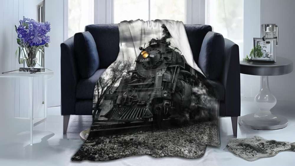 Steam Train Blankets Soft Flannel Fleece Throw Blanket
