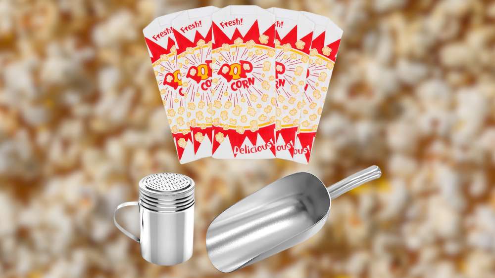 Popcorn Scoop Salt Shaker and Bags