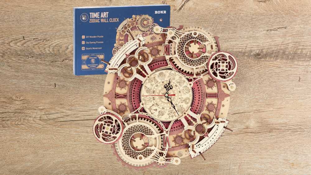 3D Wooden Puzzle DIY Wall Quartz Clock