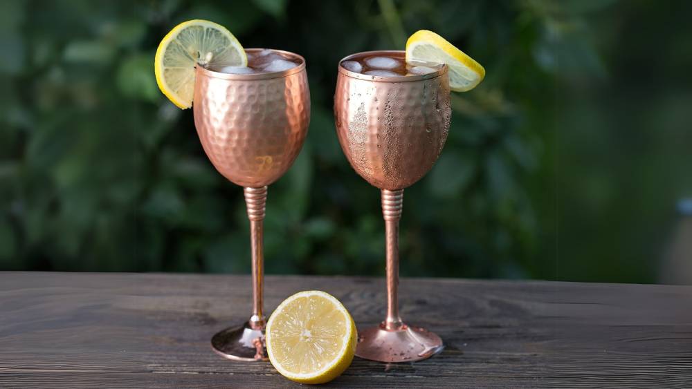 Hammered Copper Wine Glasses