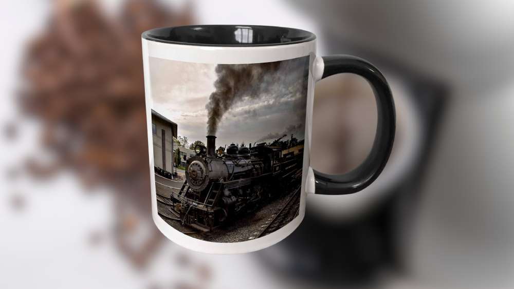 Coffee Mug With Steam Engine Train Picture