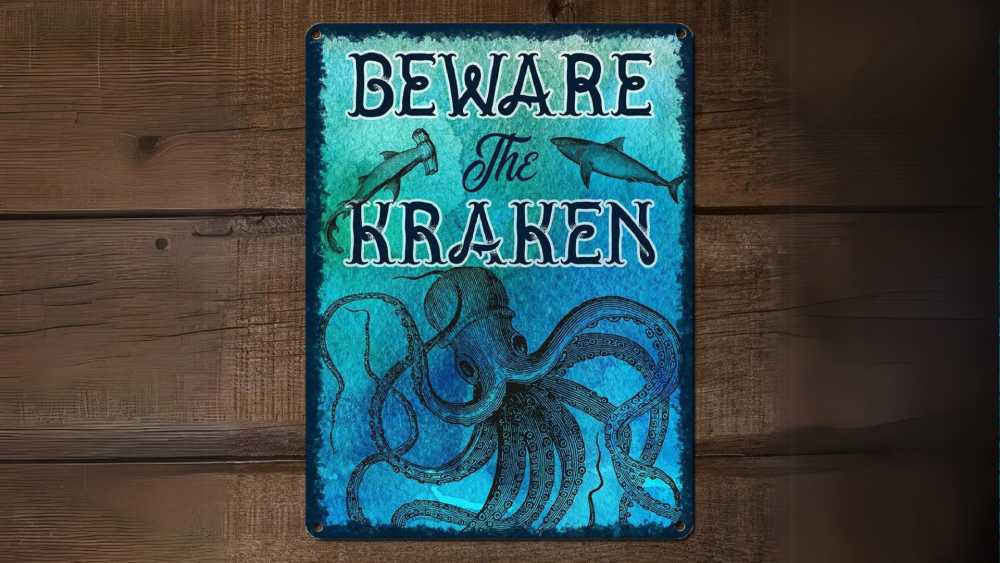 Beware of the Kraken Sign