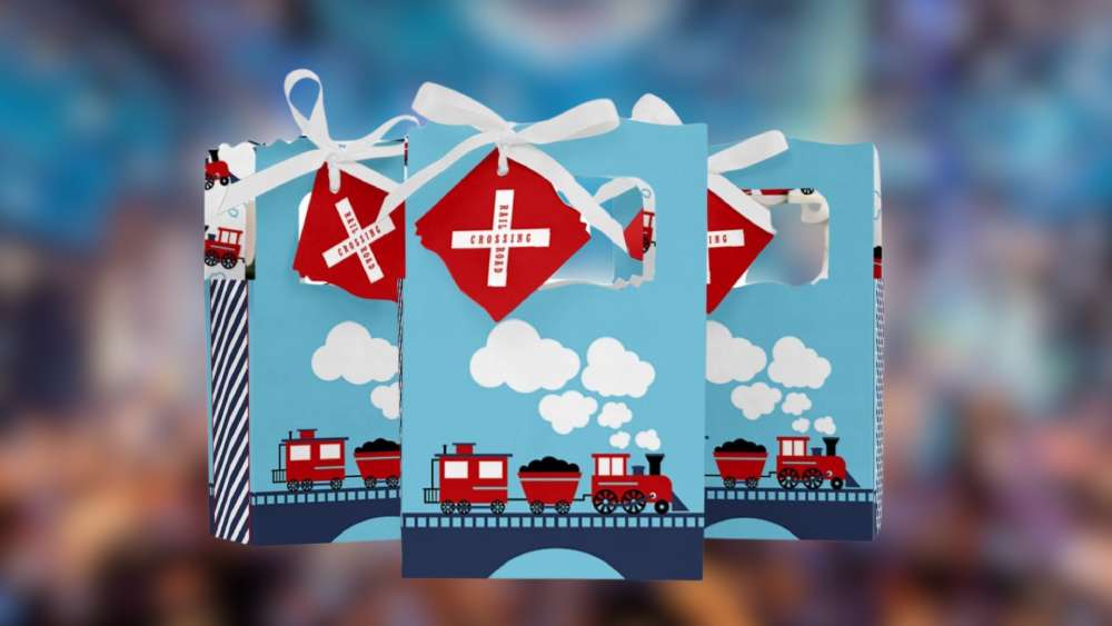 Railroad Steam Train Themed Party Boxes