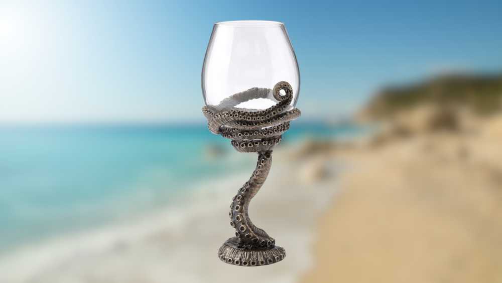 Bronze-finish Tentacle Wine Glass