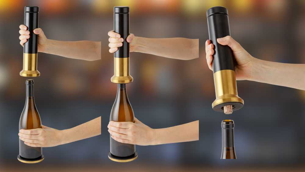 Electric Corkscrew Wine Opener Black And Gold