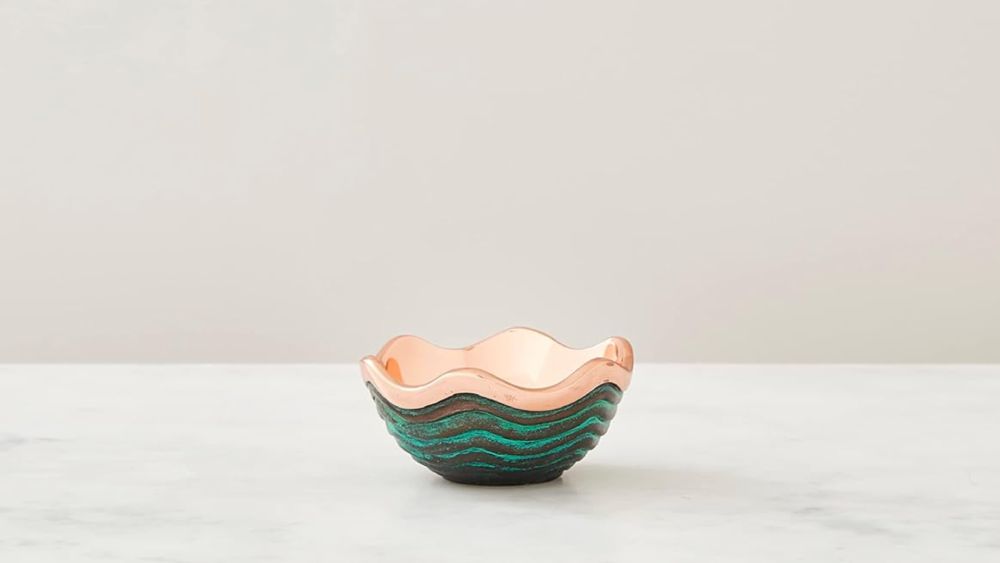 Copper Canyon Bowl with green designs