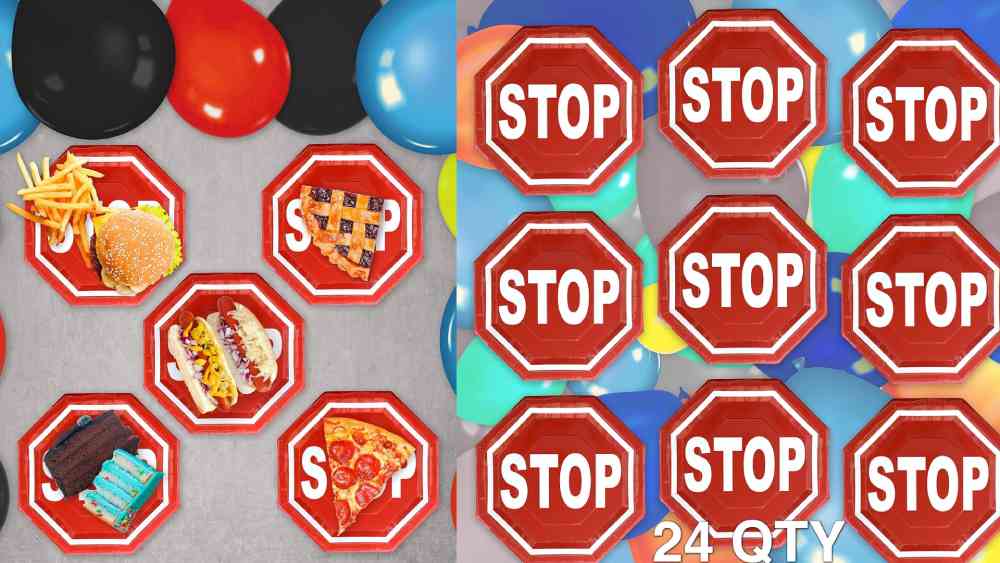 Stop Sign Octagonal Party Plates