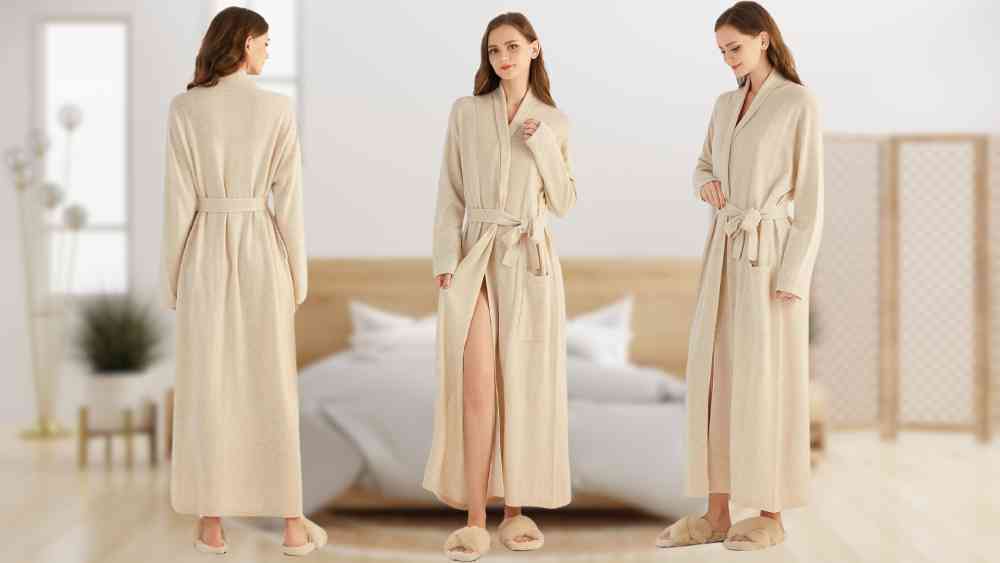 Womens Pure Cashmere Robe Expensive Gift For Wife