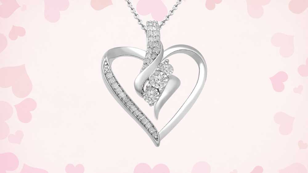 Heart Shaped Diamond Pendant Necklace