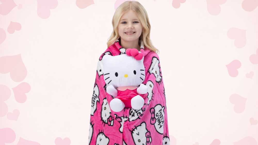 Hello Kitty Hugger Pillow And Soft Blanket