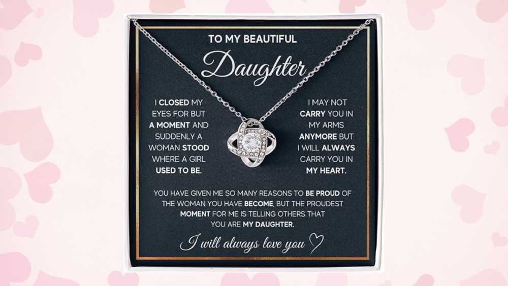 Valentine Necklace Gift With To My Daughter Message