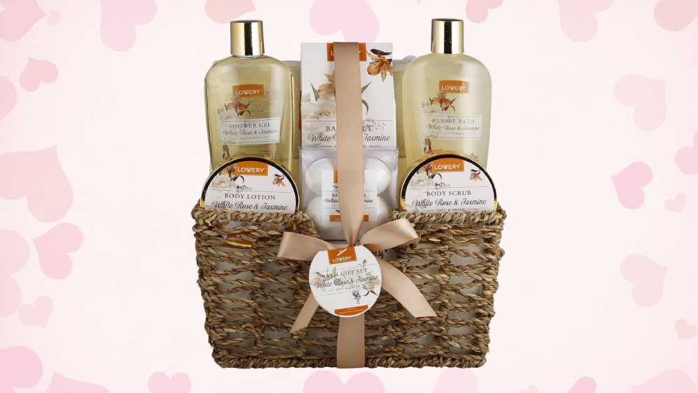 Valentine Day Home Spa Gift Basket By Lovery