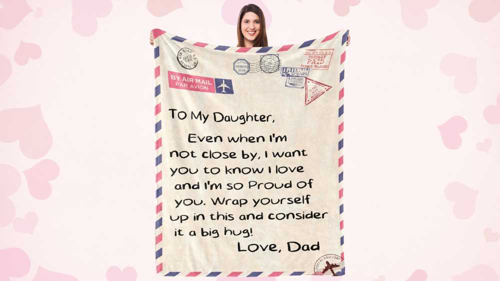 Daughters Valentine Day Blanket Printed Mail Themed Gifts