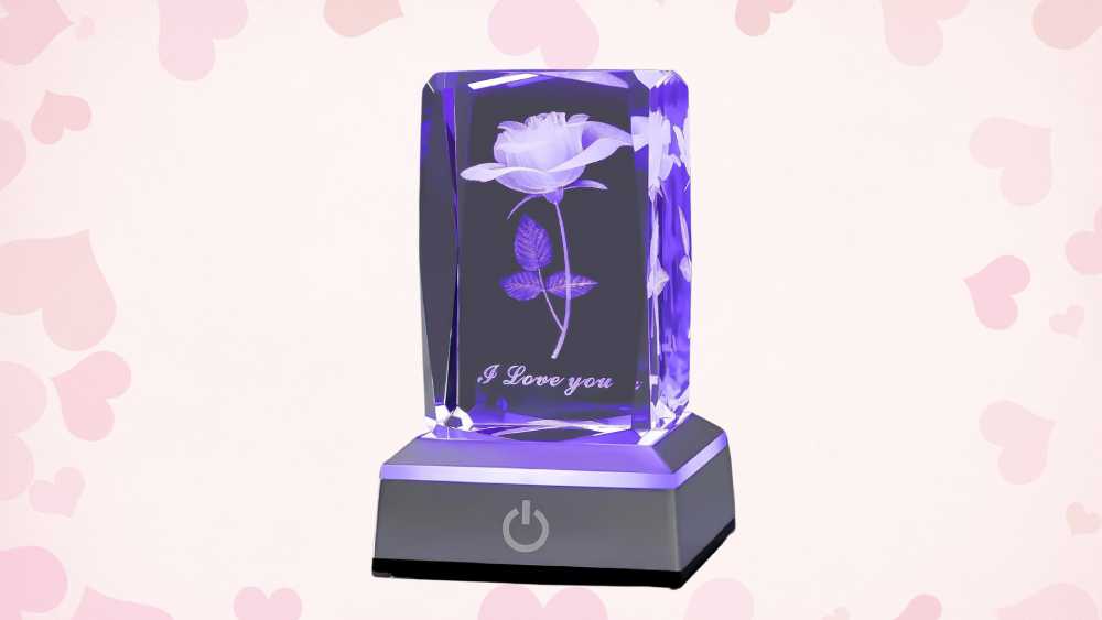 3D Rose Crystal Multicolor Lamp