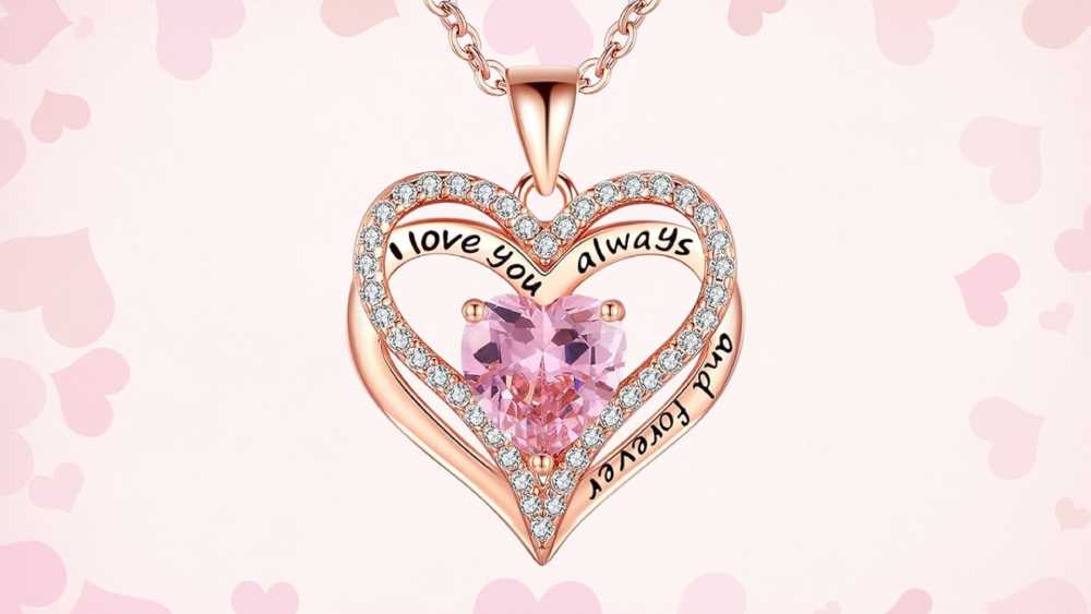 I Love You Necklace With Heart Jewel Pendent