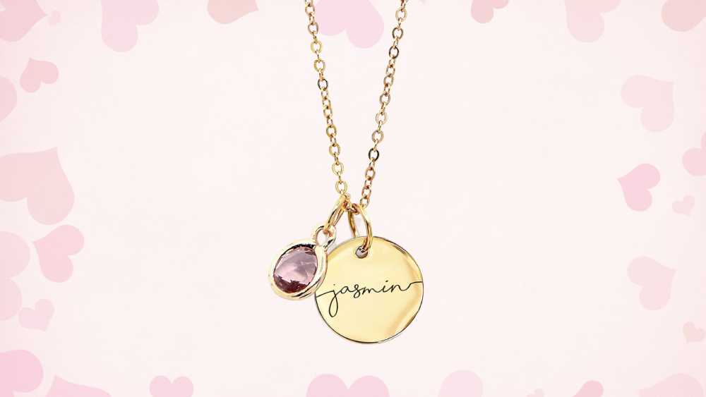 Birthstone Gemstone Name Necklace Valentine Day Gifts
