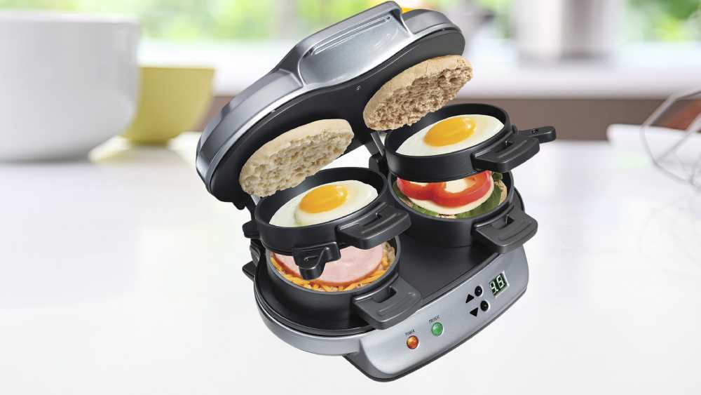 Breakfast Sandwich and Waffle Maker with Egg Cooker