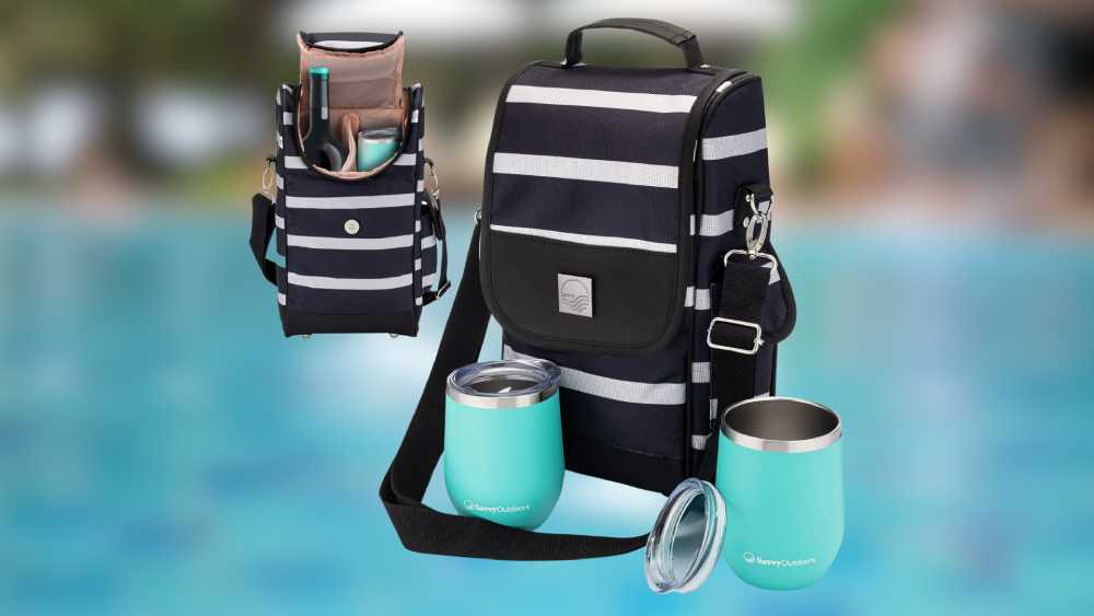 Wine Tote Bag with Stemless Tumblers Gifts Empty Nesters