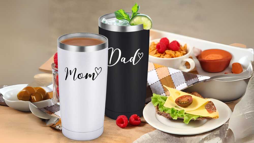 Mom and Dad Travel Tumbler Thermos Mug Set