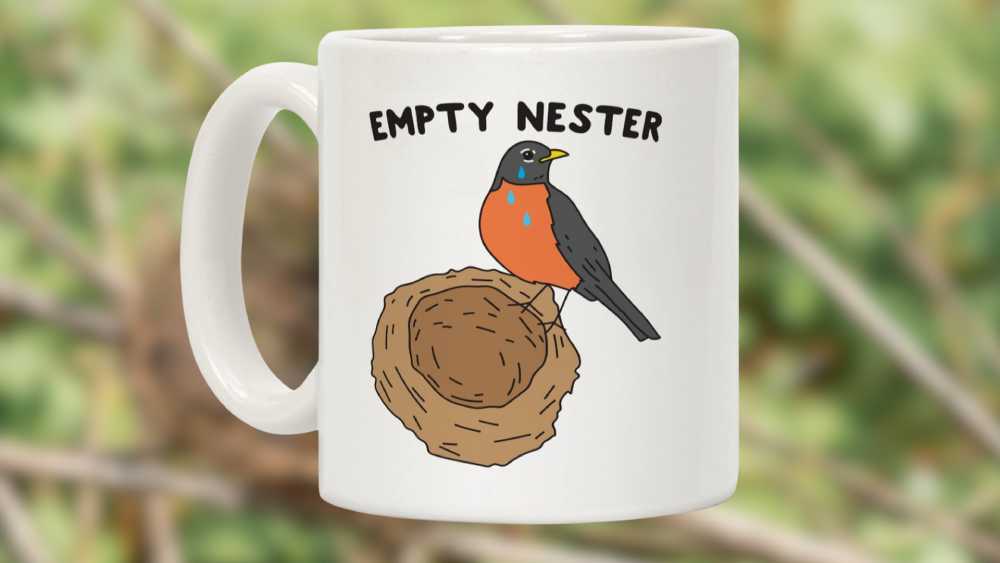 Coffee Mug Cup With Empty Nester Message Graphic