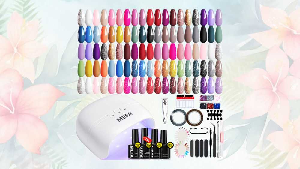 Gel nail polish kit with UV light dryer