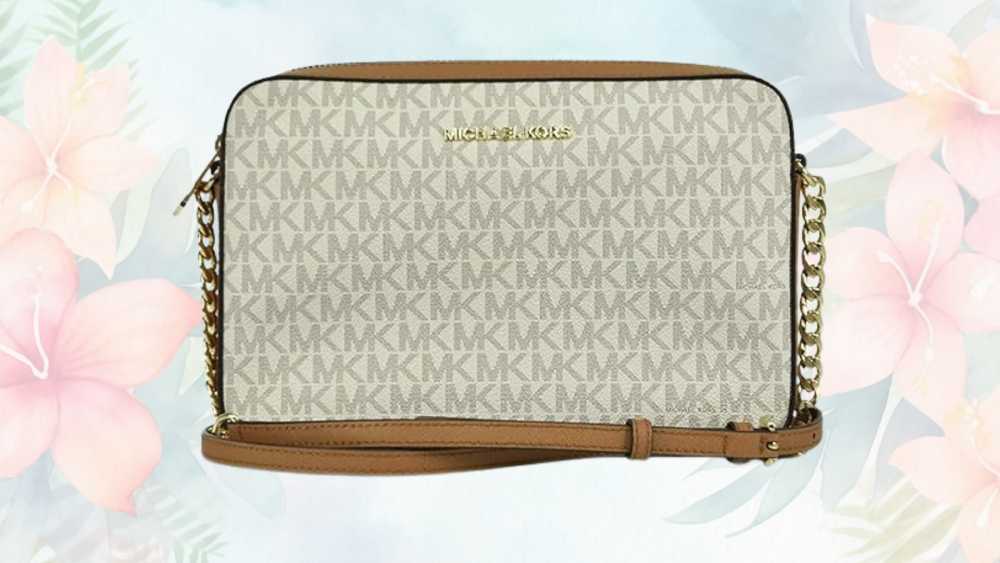 Imported Michael Kors leather and pvc crossbody bag
