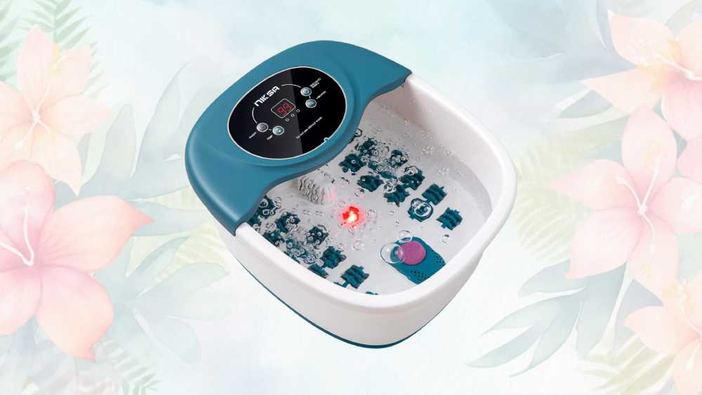 Foot bath massager with heat bubbles and vibration