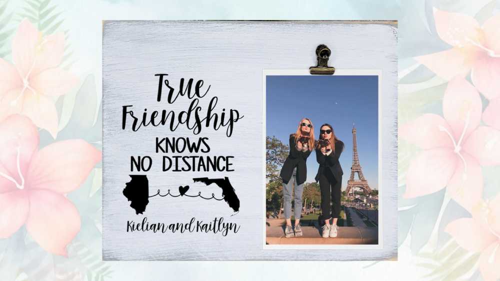 True friendship knows no distance personalized picture frame