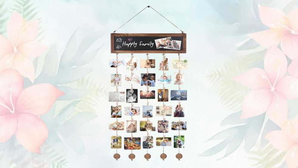Picture frames photo collage hanging display board