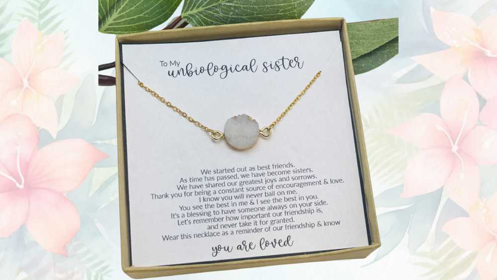 Handmade best friend double circle gift necklace