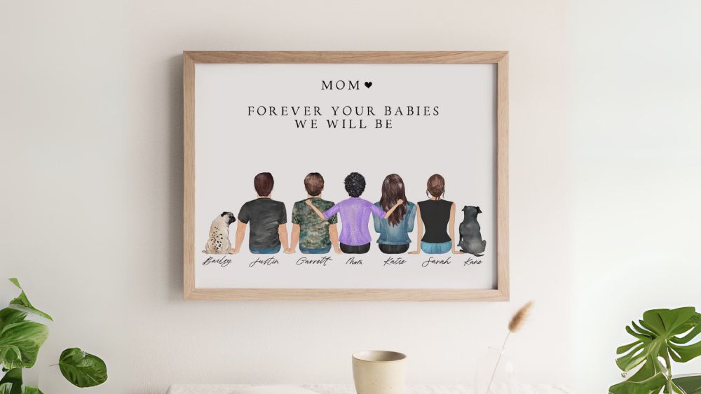 Portrait Wall Art Mom Gift Daughter Mothers Day Custom Print