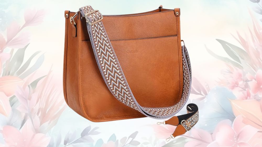 Brown Cross Body Bag made with Vegan Leather with free extra strap