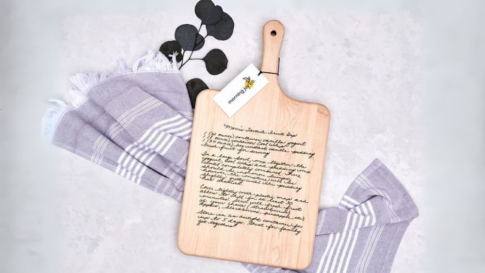 Recipe Cutting Board Wood Custom Handwritten Engraved