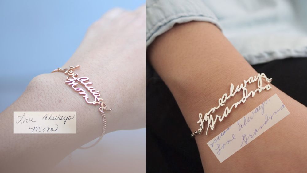 Handwriting Bracelet Custom Jewelry Personalized Mothers Day Gift