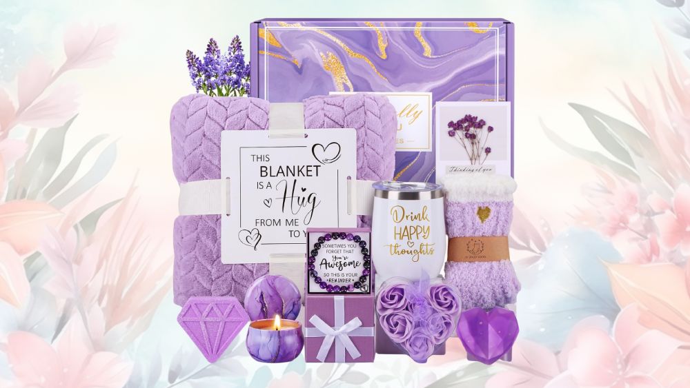 Lavender Sage Gift Box With Soy Candle Body Butter Massage Oil