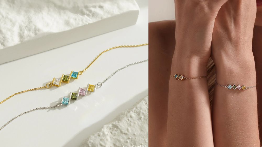 Elegant custom birthstone bracelet