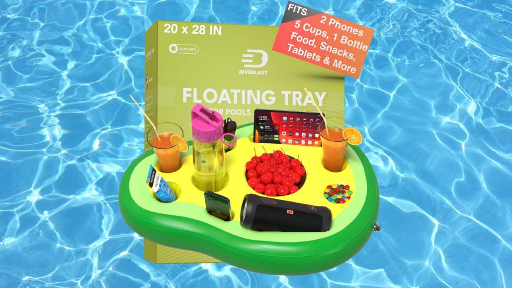 Drinks and snacks afloat while dipping in the pool