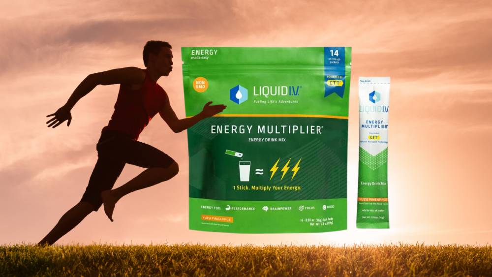 Individual packets of Liquid I.V. Yuzu Pineapple Energy Multiplier