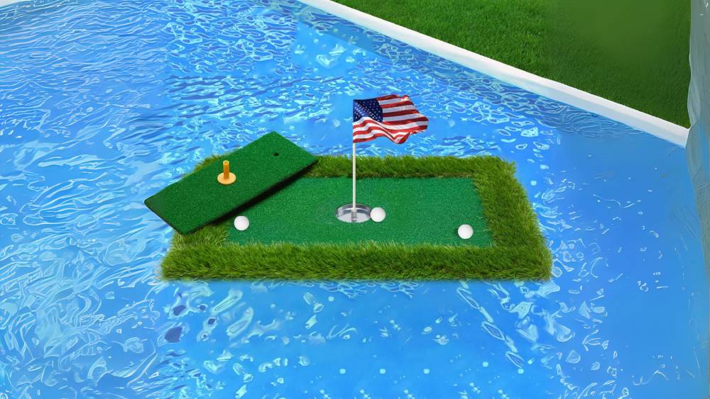 Tee off for a splashing good time with this pool golf set